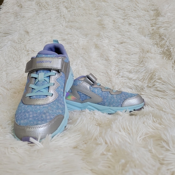 Saucony- Flash A/C 3.0 Silver Purple Big Kid Size 5 - Picture 1 of 7